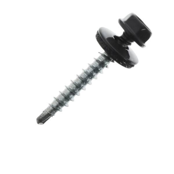 (RAL 7024) Саморез кровельный с шестигранной головкой сверло по дереву 5,5*25